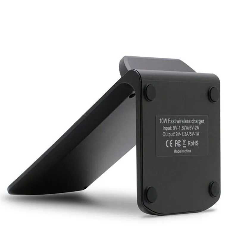 10 Вт Беспроводная зарядная подставка QI сертифицированная двойная док-станция