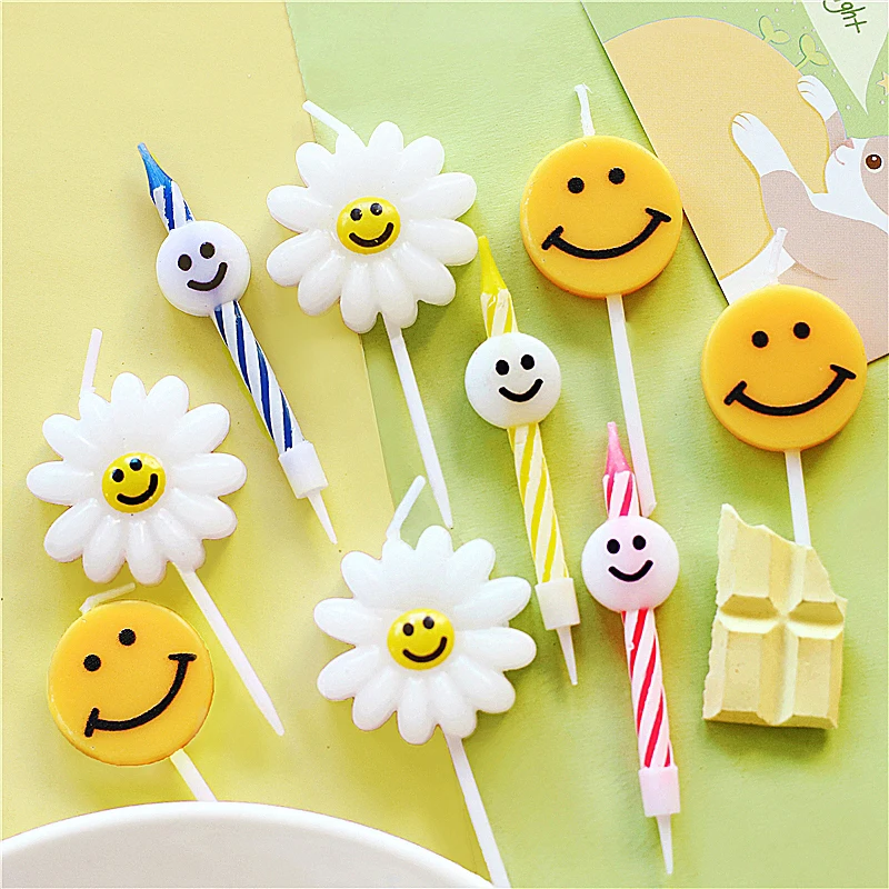 

5pcs Smile Candle Birthday Cake Candles Baby Shower Wedding Party Cupcake Topper