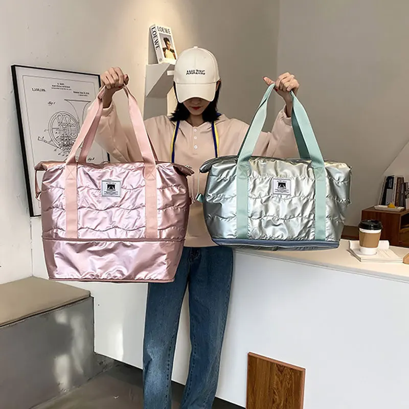 

Dry Wet Gym Bag Fitness Travel For Women Men Training Sports Tas Gymtas Dac De Sport Outdoor Glitter Swim Winter Bag Gym XA98A