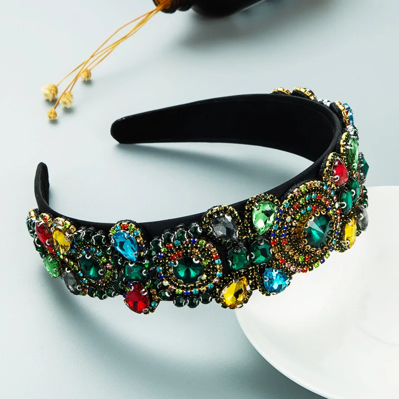 Роскошная блестящая повязка на голову в стиле барокко модные аксессуары для