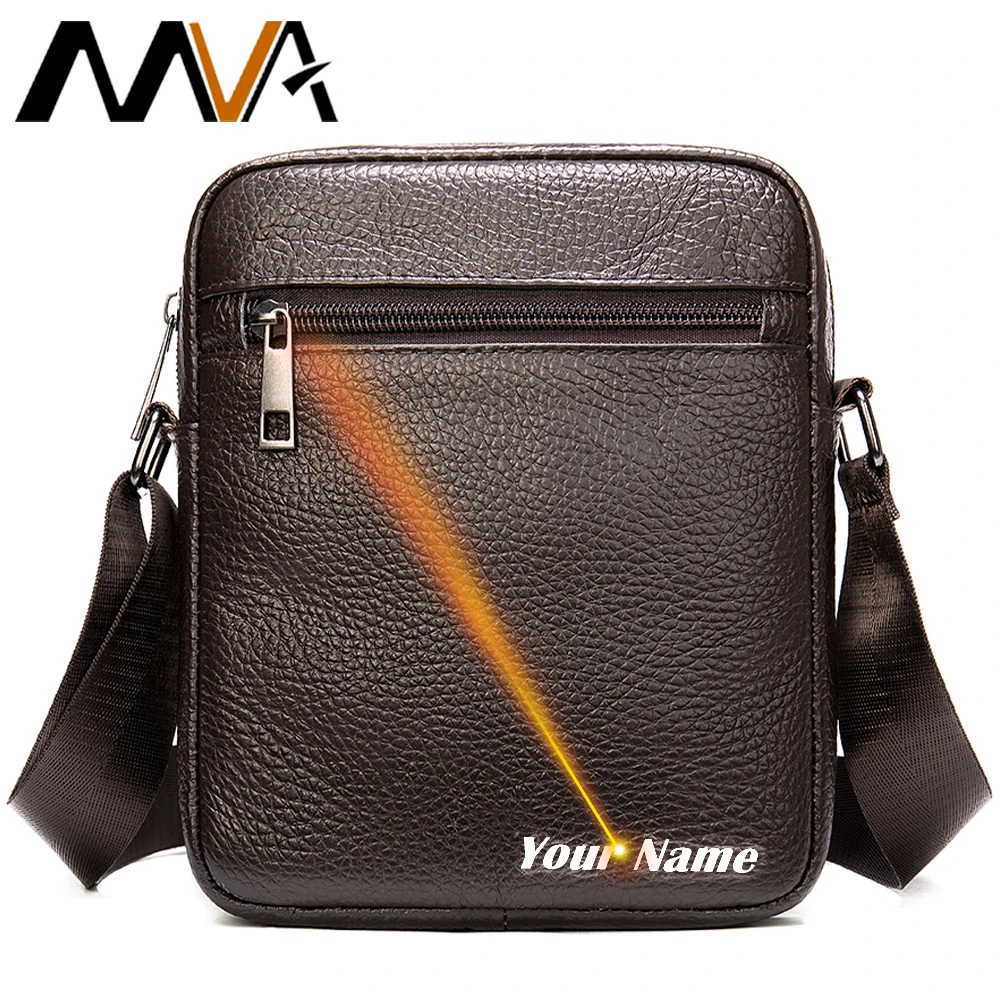 Маленькая мужская сумка MVA на плечо модные сумки через из натуральной кожи