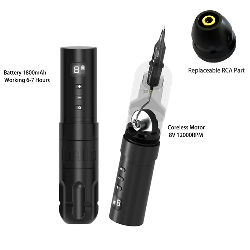 New Wireless Tattoo Battery Pen Rotary Machine Gun Japan Coreless Motor Digital Display Permanent Makeup Needle Cartridges | Красота и