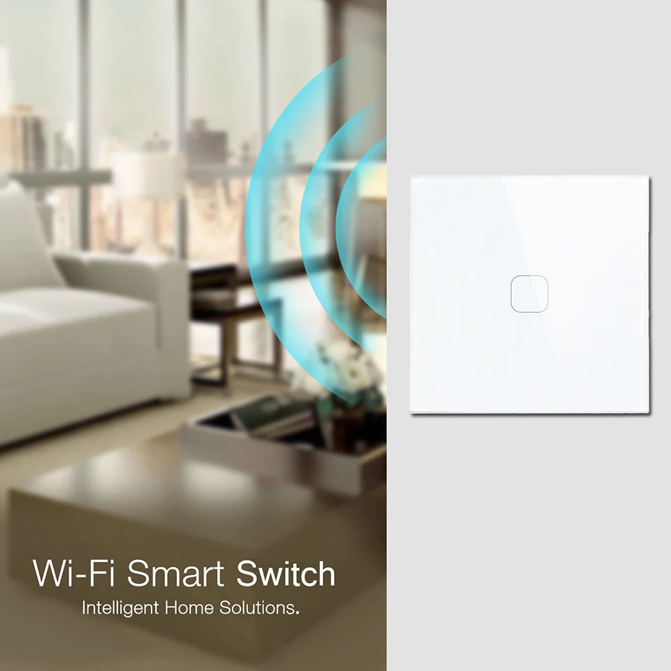 Стандарт ЕС 1/2 банды 1 способ Tuya/Smart Life/ewelink WiFi настенный сенсорный выключатель