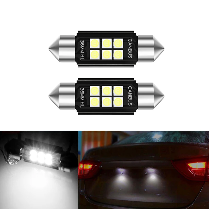 2X Canbus Error Free 36 мм 6 светодиодный фестонная автомобильная светодиодная лампа