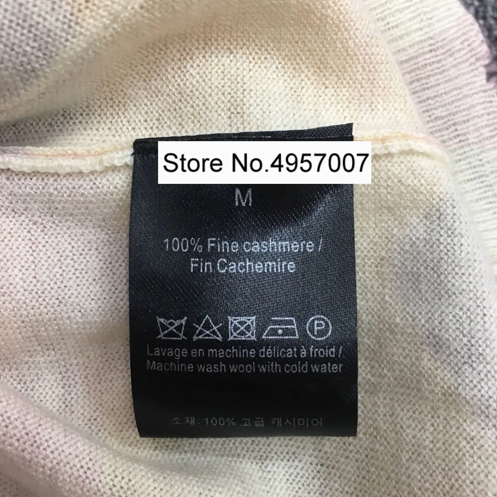 Cashmere 100% Women V Neck Camouflage Print Knit Sweater Pullover Top With Long Sleeve &amp Ripped Detail | Женская одежда