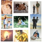 Картина по номеру DIY наборы детских акриловых красок рамка для взрослых на холсте раскраска по номеру женщина картина украшение стены искусства undefined цифровой инструмент красочные лошади декор стены современные ак