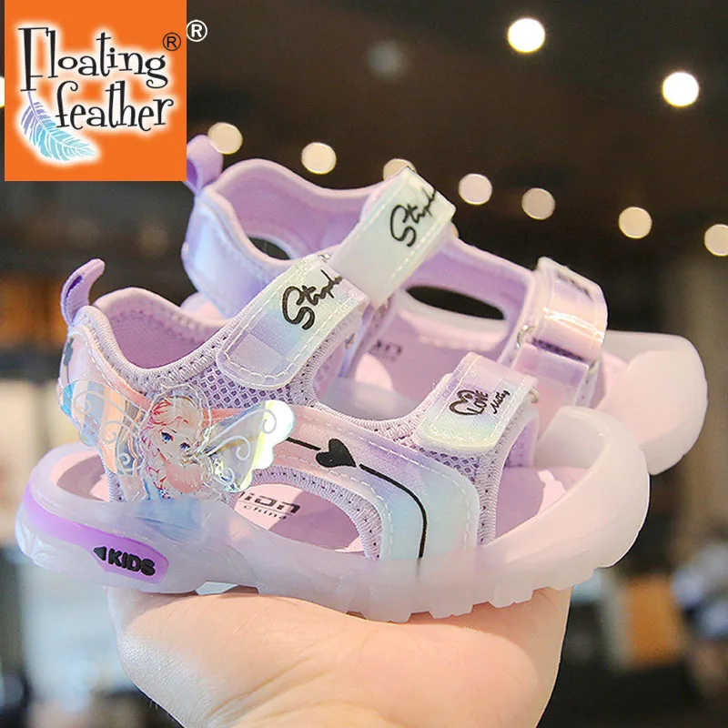 

Size 21-30 Children Princess Soft Sole Beach Sandals Girls Anti-kick Casual Velcro Shoes Kids Non-slip Light Baby Toddler Sandal