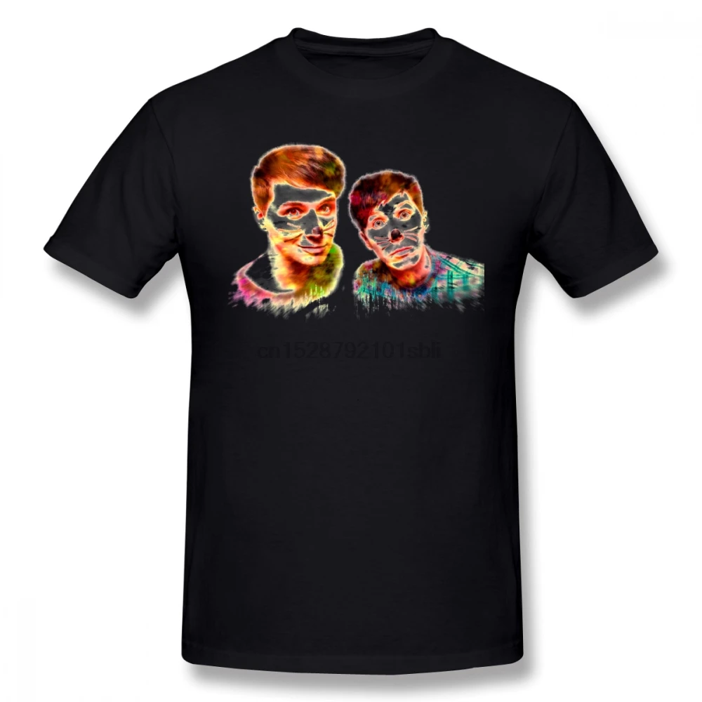 

Dan And Phil T Shirt Dan Phil T-Shirt Short-Sleeve Graphic Tee Shirt 100 Cotton 5x Beach Cute Man Tshirt
