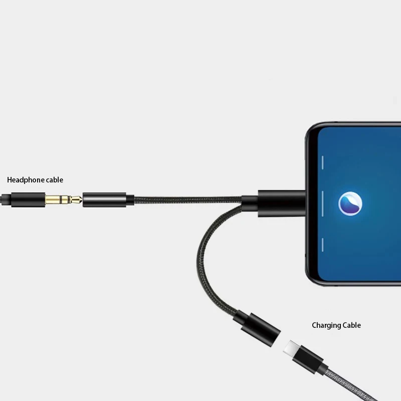 2 в 1 Тип C адаптер для наушников USB разветвитель Jack AUX o зарядный конвертер Huawei Samsung