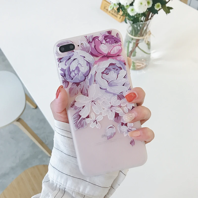 3d чехол с цветочным рисунком для iPhone 6S 6 7 8 plus x xs max xr силиконовый чехол-накладка