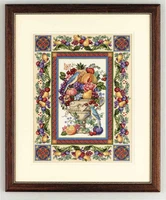gg gold collection beautiful counted cross stitch kit elegant tapestry fruit and flower birds bird dim 3793