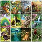 Алмазная 5D картина SDOYUNO с тигром, квадратныекруглые стразы, картины, домашние украшения с животными мозаика, алмазная вышивка