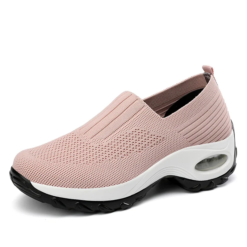 

Fashion Women Flat Platform Shoes Breathable Mesh Casual Shoes Woman Height Increasing Ladies Flats Shoes Chunky Sneakers
