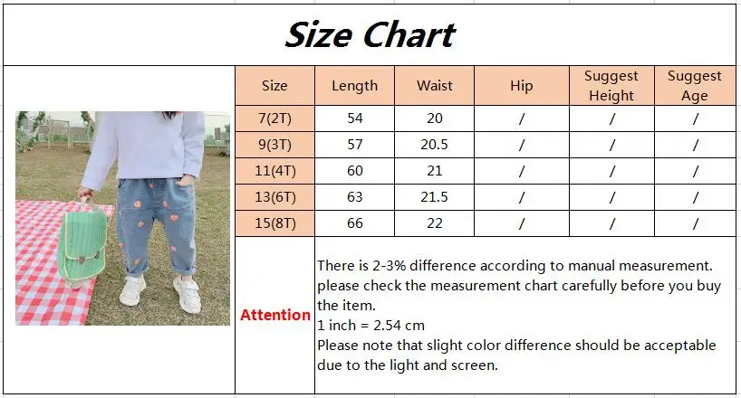 Осенние брюки джинсы для маленьких девочек свободные детские с принтом сердец