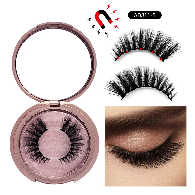 Magnetic Eyelashes With 5 Magnet eyelashes eyeliner False And Eyelash Curler Set Gift Box | Красота и здоровье