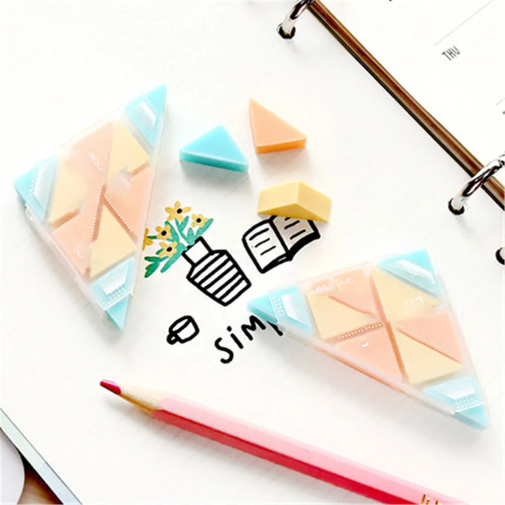 1 шт. Новинка треугольный ластик Kawaii Канцтовары для уточнения деталей супер