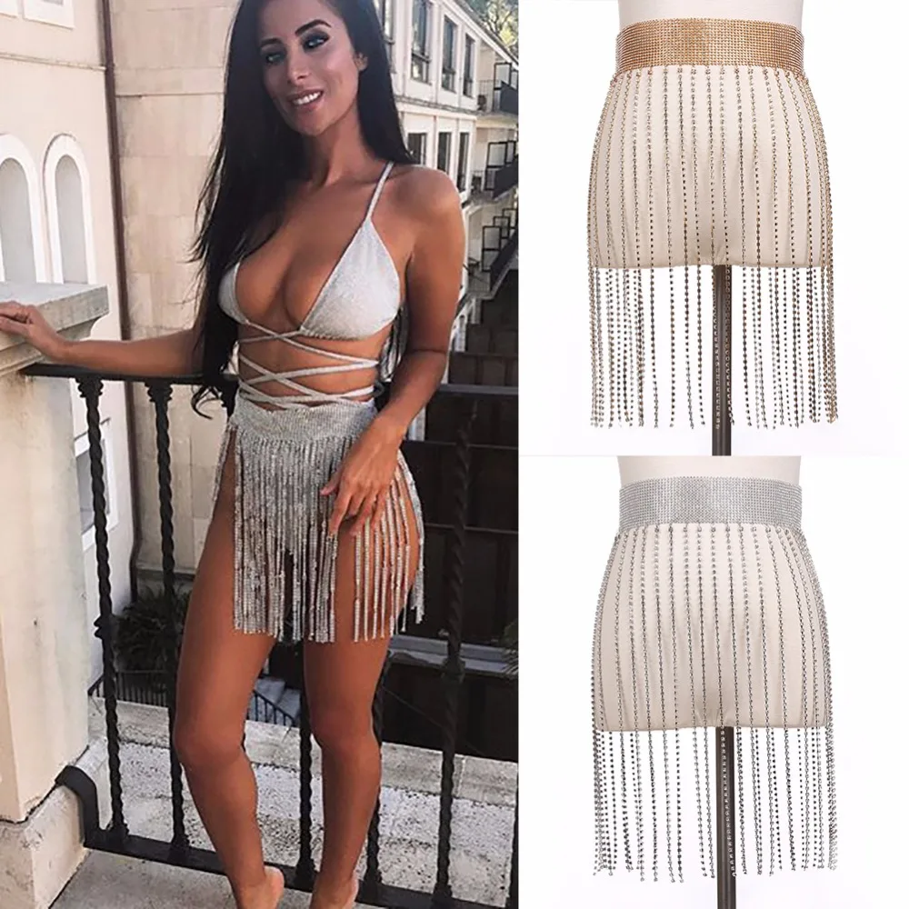 Женские сексуальные хрустальные стразы кисточка на талии цепочка для тела