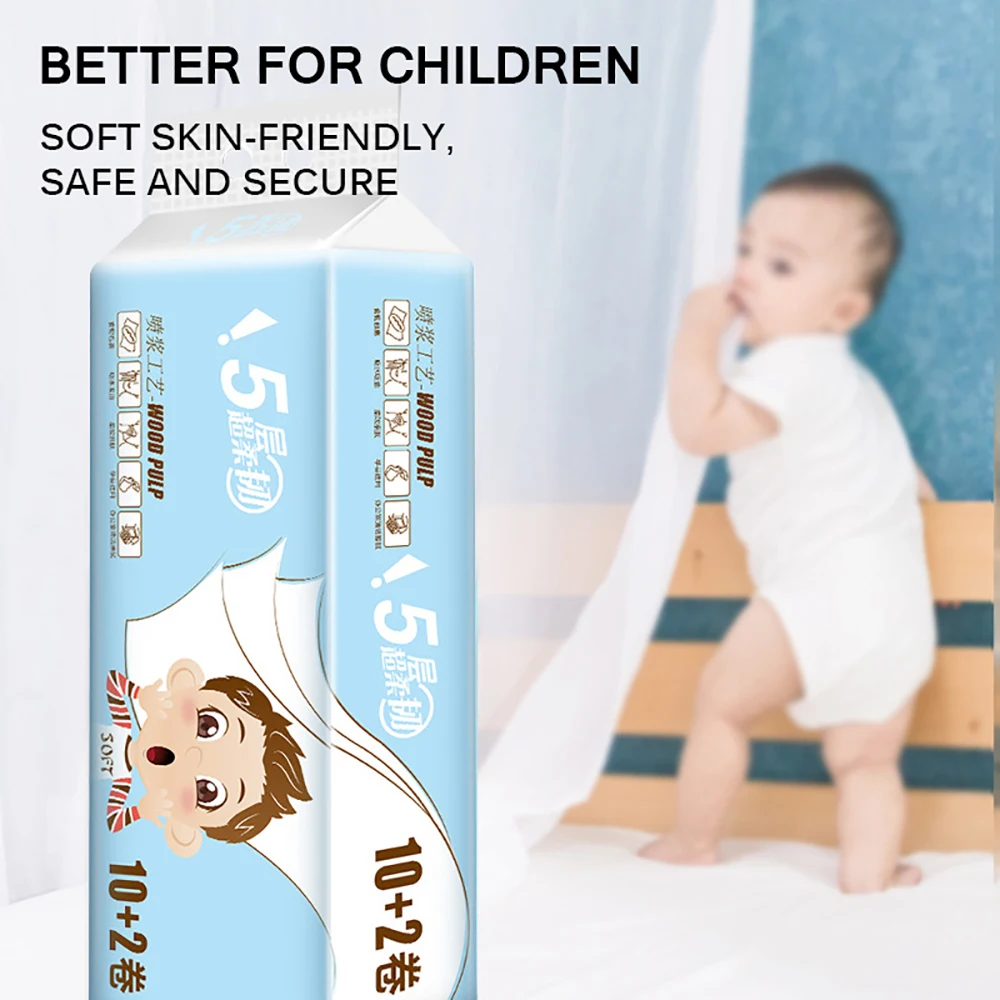 Прочная туалетная бумага 12 рулонов бытовое бумажное полотенце рулон туалетной