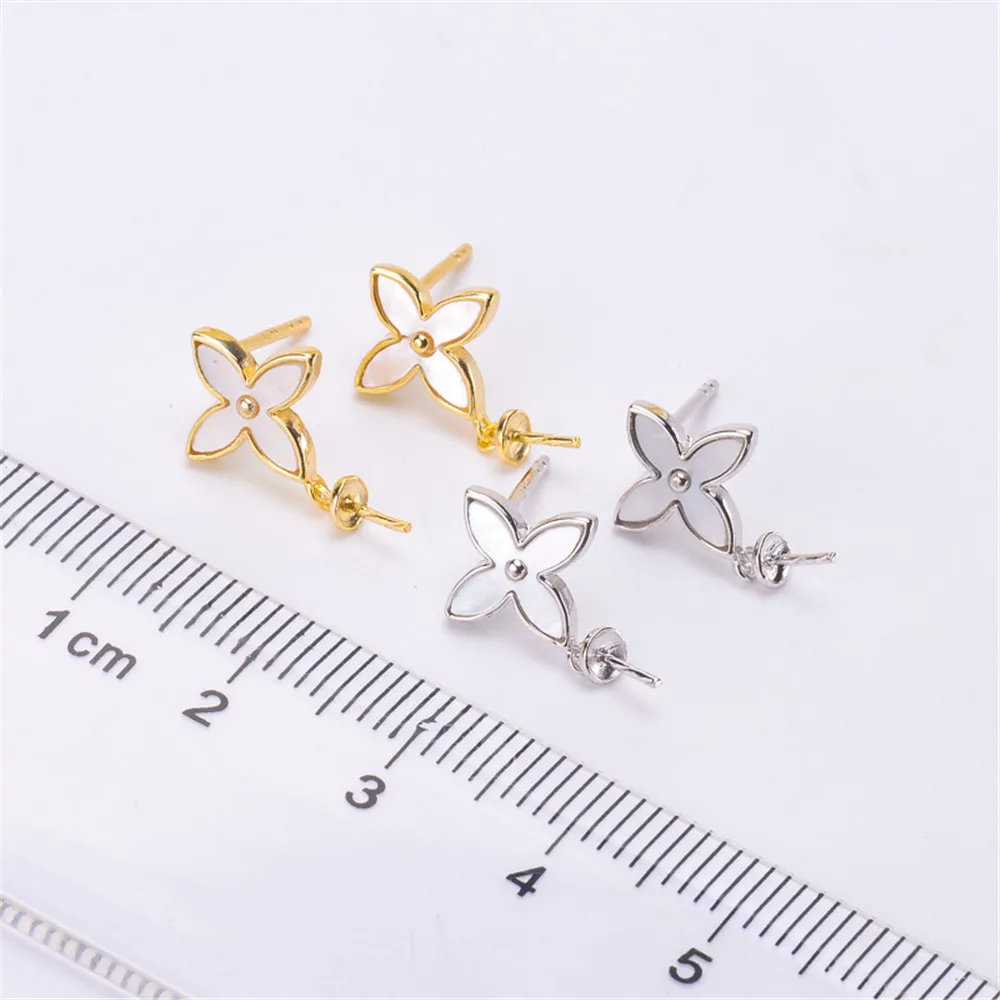 

Plated Silver Earrings Mountings Pearl Ear Wires Earrings Hook Findings Settings for DIY Stud Earrings Jewelry Making Findings