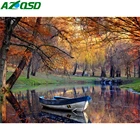 AZQSD Алмазная картина 5d лес Осенняя мозаика полностью квадратнаякруглая Алмазная вышивка пейзаж ручной работы Подарок Вышивка крестом