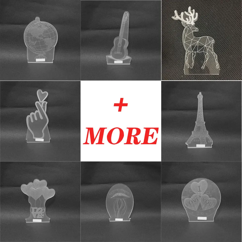 Светодиодная лампа креативный светильник доска новинка Lllusion ночной абажур 3D