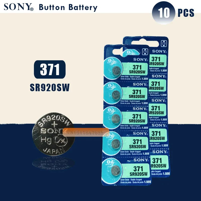 10 шт. новинка Sony 100% оригинал 371 SR920SW 920 1 55 в часовая батарейка Кнопочная сделано
