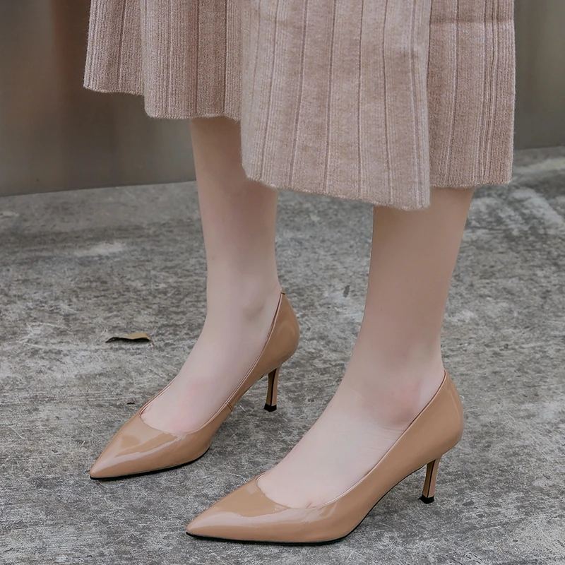 

KemeKiss Women Pumps Sweet Pointed Toe Shoes Women Fashion Wedding High Heel Slip On Shallow Daily Female Footwear Size 34-39