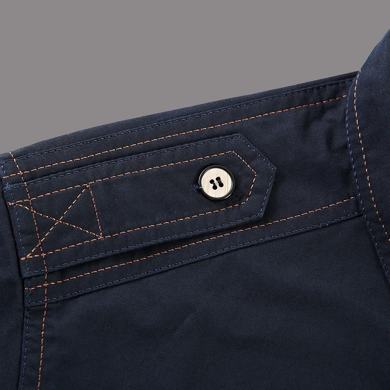 Рубашка мужская с длинным рукавом в стиле милитари размеры до 5XL|Повседневные