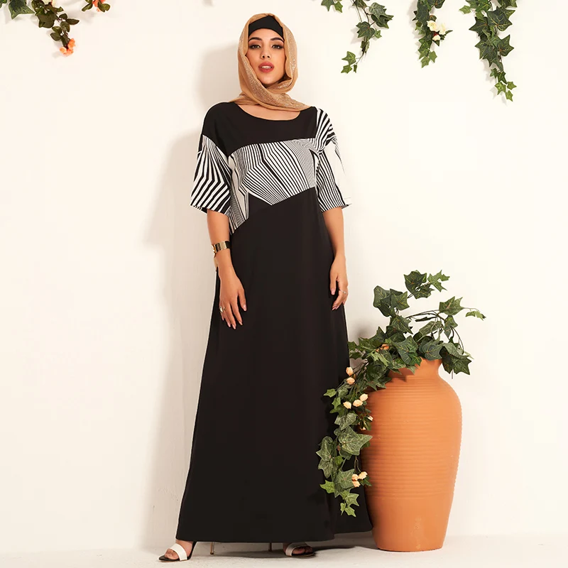 

Летнее женское платье с асимметричными полосками, длинное платье с коротким рукавом (без платка), свободные и тонкие