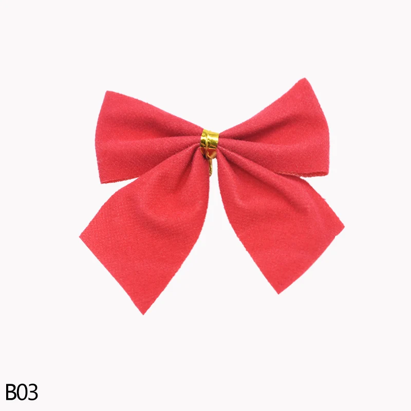 B03-12pcs Украшение в виде банта для рождественской елки, украшение в виде банта, рождественский подарок, банты с маленьким колокольчиком для дома, свадьбы, праздника, вечерние банты для декора - Цвет: B03-12pcs