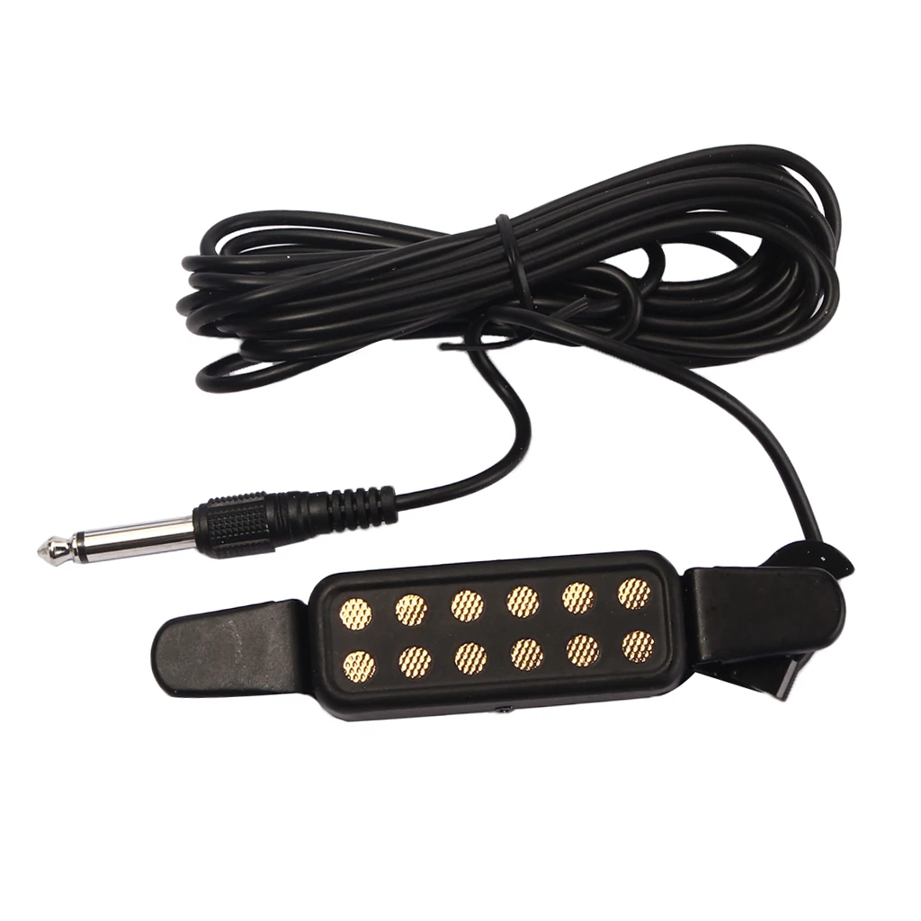 

Black Guitar 12 Holes Sound Pickup String Instrument Parts Accessories