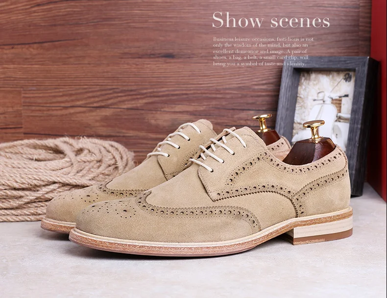 Новое поступление мужские туфли Bullock в британском стиле Замшевые Кожаные Туфли