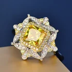 Роскошное винтажное женское кольцо Exqusited желтоебелое кольцо с цирконием для женщин ювелирные изделия юбилейные вечерние ювелирные изделия подарок