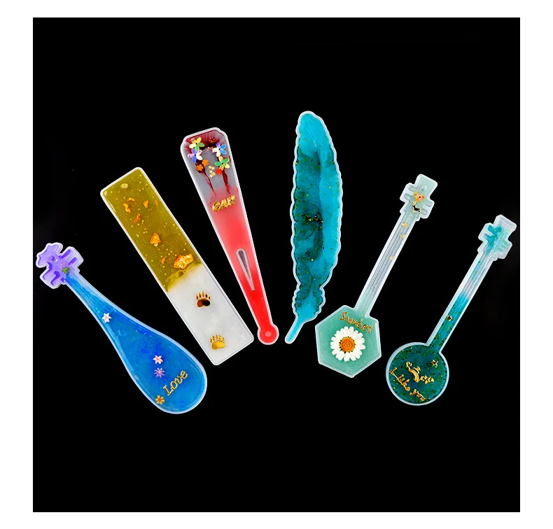 

Cute Feather Baseball Bat Rectangle Bookmarks Silicone Mold for Resin Epoxy UV DIY Crystal Crafts