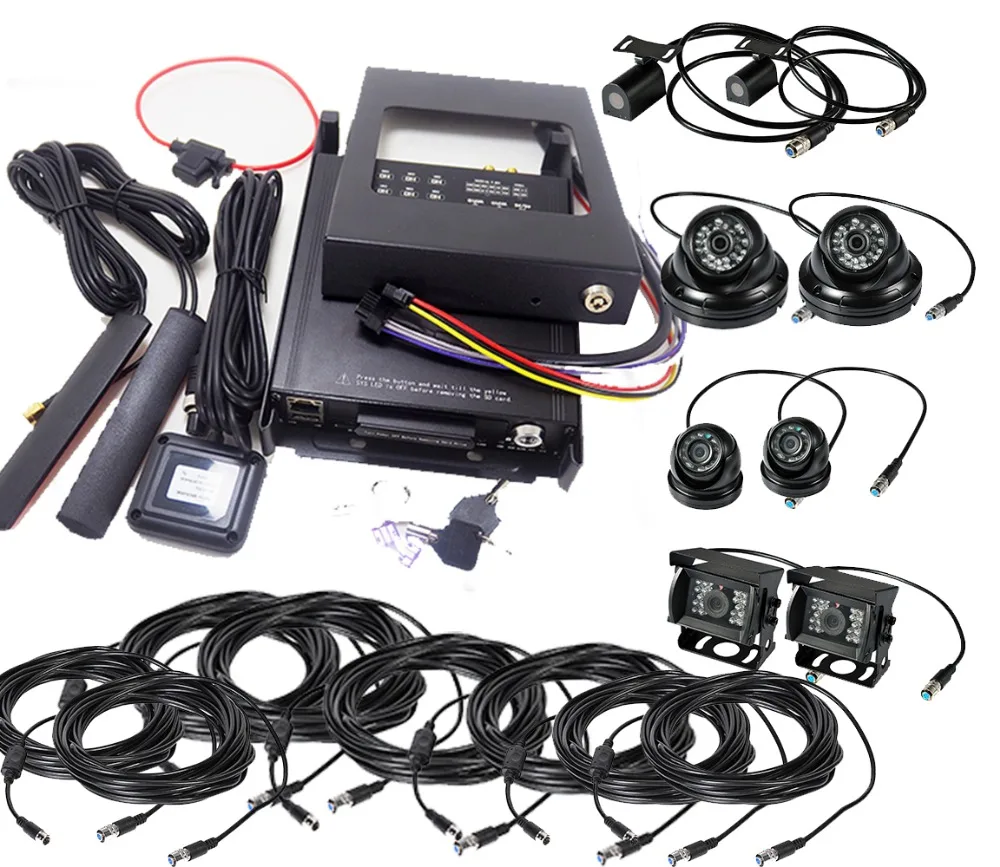 HDVR8085 DVR system kit wifi 4G GPS Car video recording DVR kit with 8pcs Night Vision 1080P Camera for but Vehicle rental