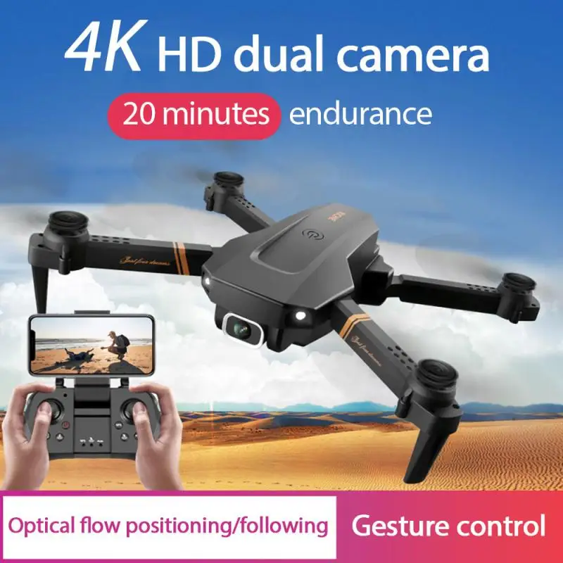 V4 Mini Camera Drone 1600mAh Dual Camera 4k Wide Angle Camera Quadcopter Real-time Transmission Helicopter Toys 4-axis Aircraft