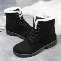 tophqws 2021 womens winter boots warm thicken platform shoes female martin ankle boot high quality lace up womens winter shoes