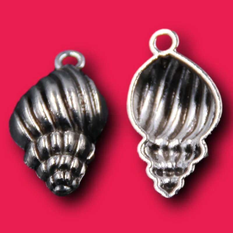20 шт. посеребренные подвески в виде ракушек ретро ожерелье серьги металлические