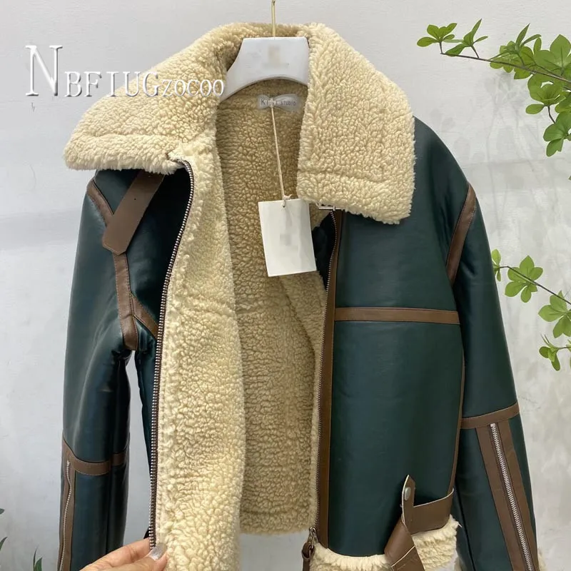 Куртки из искусственной кожи с длинным рукавом женская верхняя одежда зимнее