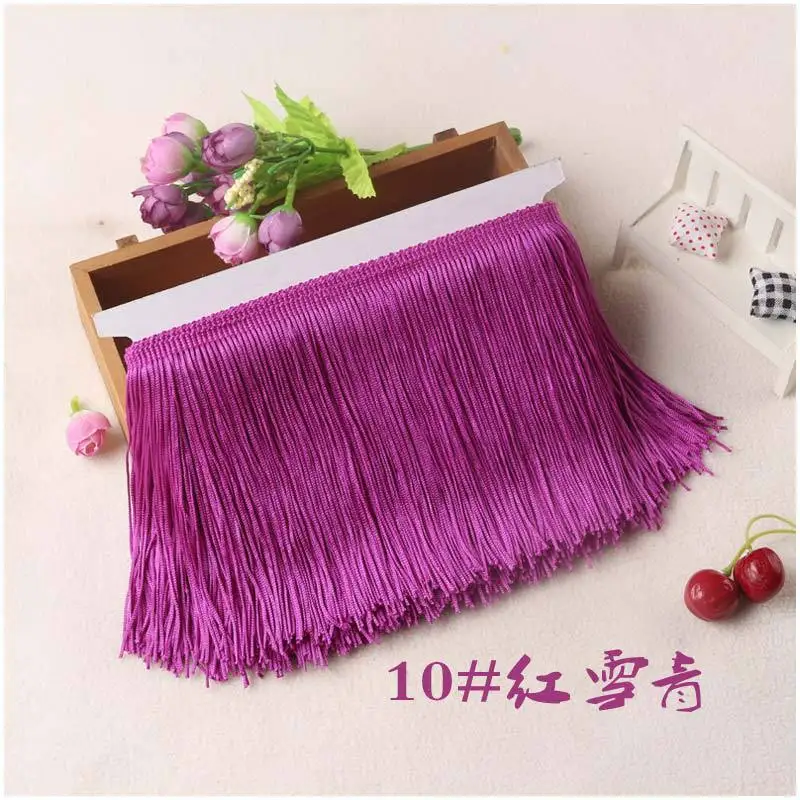 purple 10 м/лот, 10 см ширина, полиэстер, бахрома, шифрование, двойная нить, кружево, отделка для латинских платьев, занавески, сделай сам, ткань, аксессуары - Цвет: purple