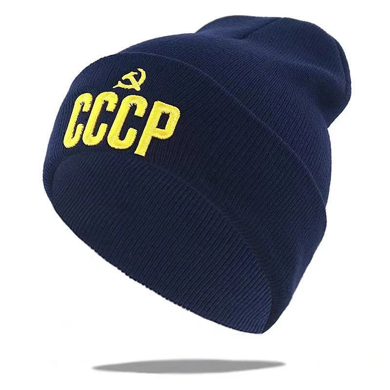 NXYY 3D вышивка трикотажные головные уборы для мужчин и женщин CCCP СССР советские значки серп молот России эмблема коммунизма бини зимние шапки