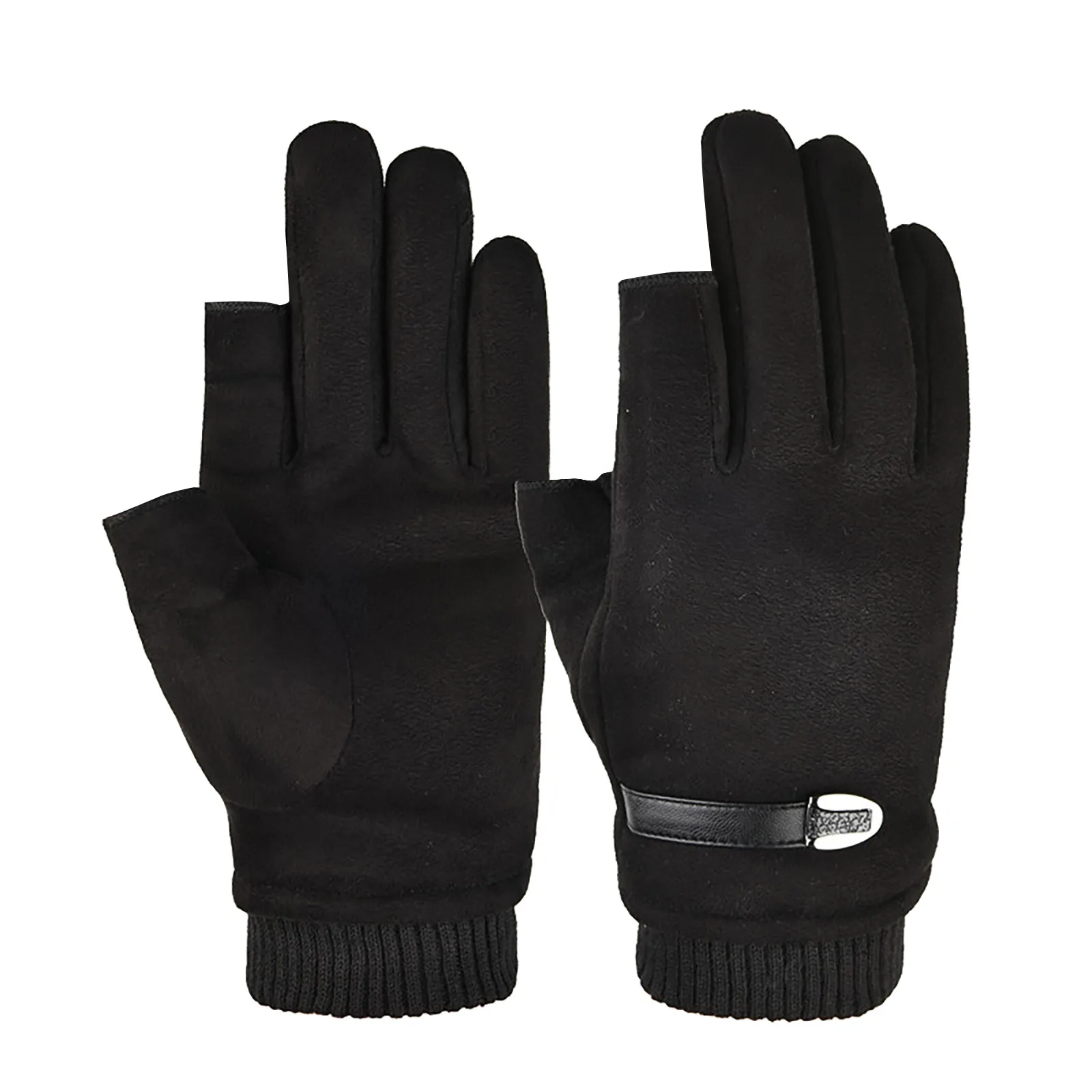 

Suede Winter Fleece Warm Gloves Wind-Waterproof Warm Leaky Cycling Gloves