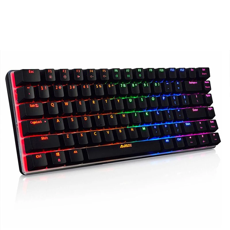 Проводная игровая механическая клавиатура черный синий переключатель 82 клавиши