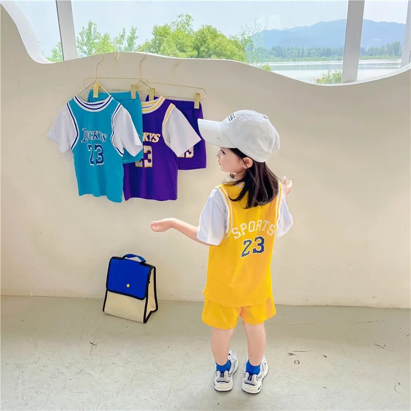 

2 Pc Baby Sportwear T-shirt and Short Set Little Girl Outfits Girls Clothing Kids Clothing Kids Sportwear Baby Suits Age 1-6