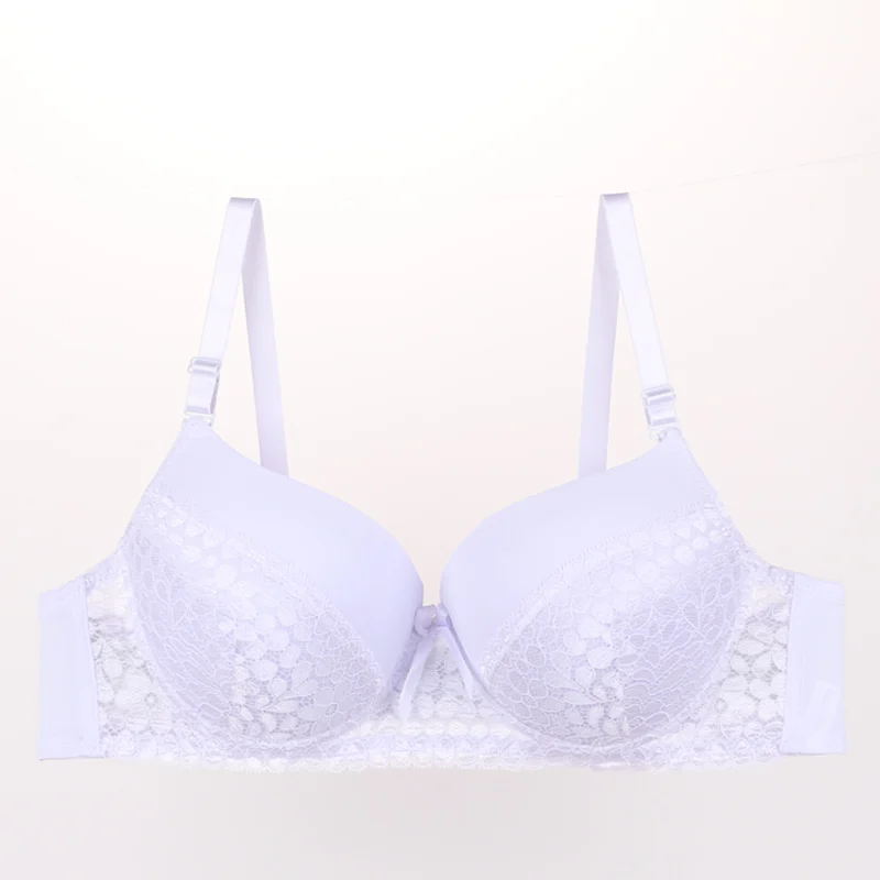 pure white as photo Стильный бюстгальтер, сексуальное нижнее белье, цветочный кружевной бюстгальтер пуш-ап, глубокий v-образный вырез, вышивка, бюстгальтер, женское нижнее белье, для девушек, большой размер, бюстгальтер, полная чашка d - Цвет: pure white as photo