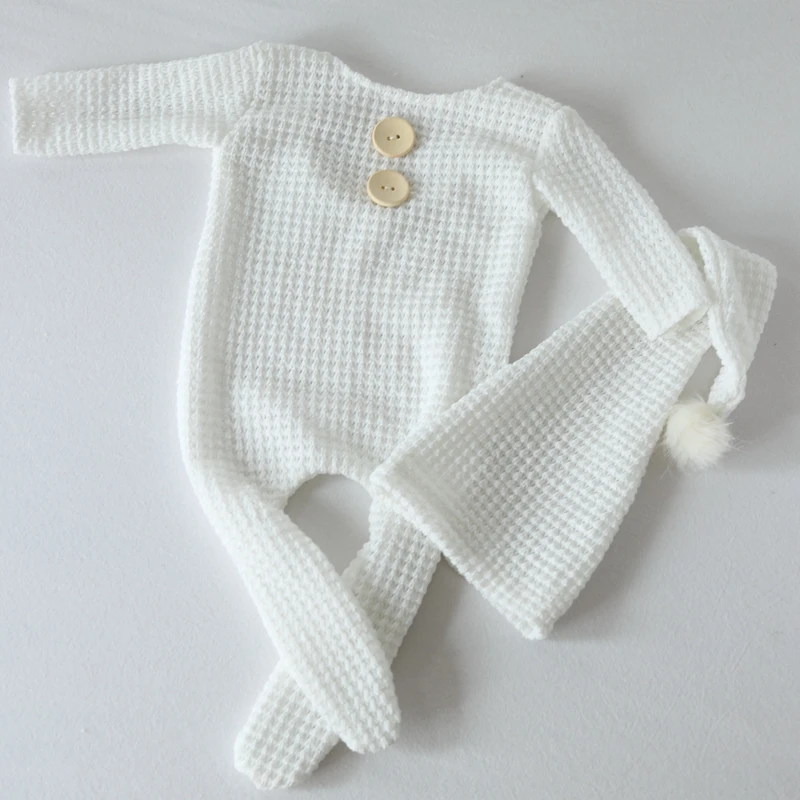 

Baby clothes Newborn Photography Props Romper Hood Footed Bodysuits Boy Costume Knit Outfit Studio Shoot Photo Accessories