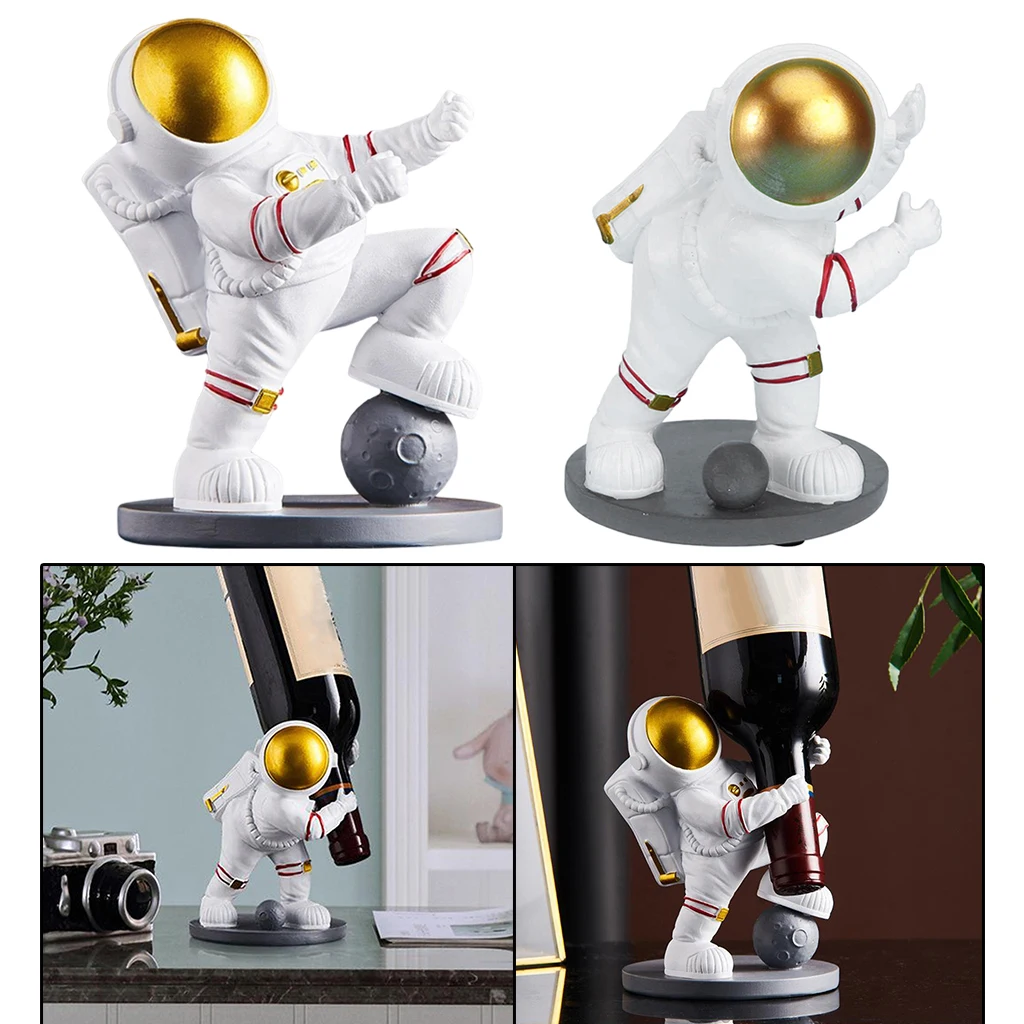 

Countertop Wine Rack Display Holder Resin Art Spaceman Statue Wine Holder