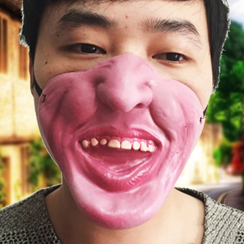 Забавная Веселая маска головной убор для больших губ забавная домашних животных