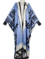 nigerian popular bohemian casual silk printed european womens kaftan duster coat middle east long cardigan kimonos for lady
