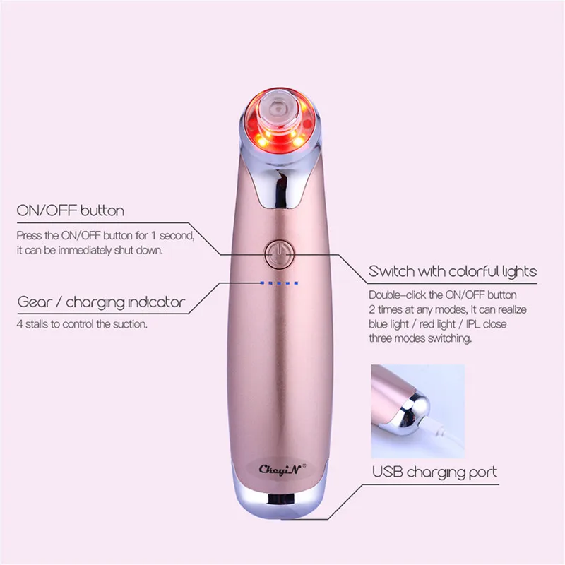 Электрический аппарат для удаления черных точек IPL вакуумное всасывание акне